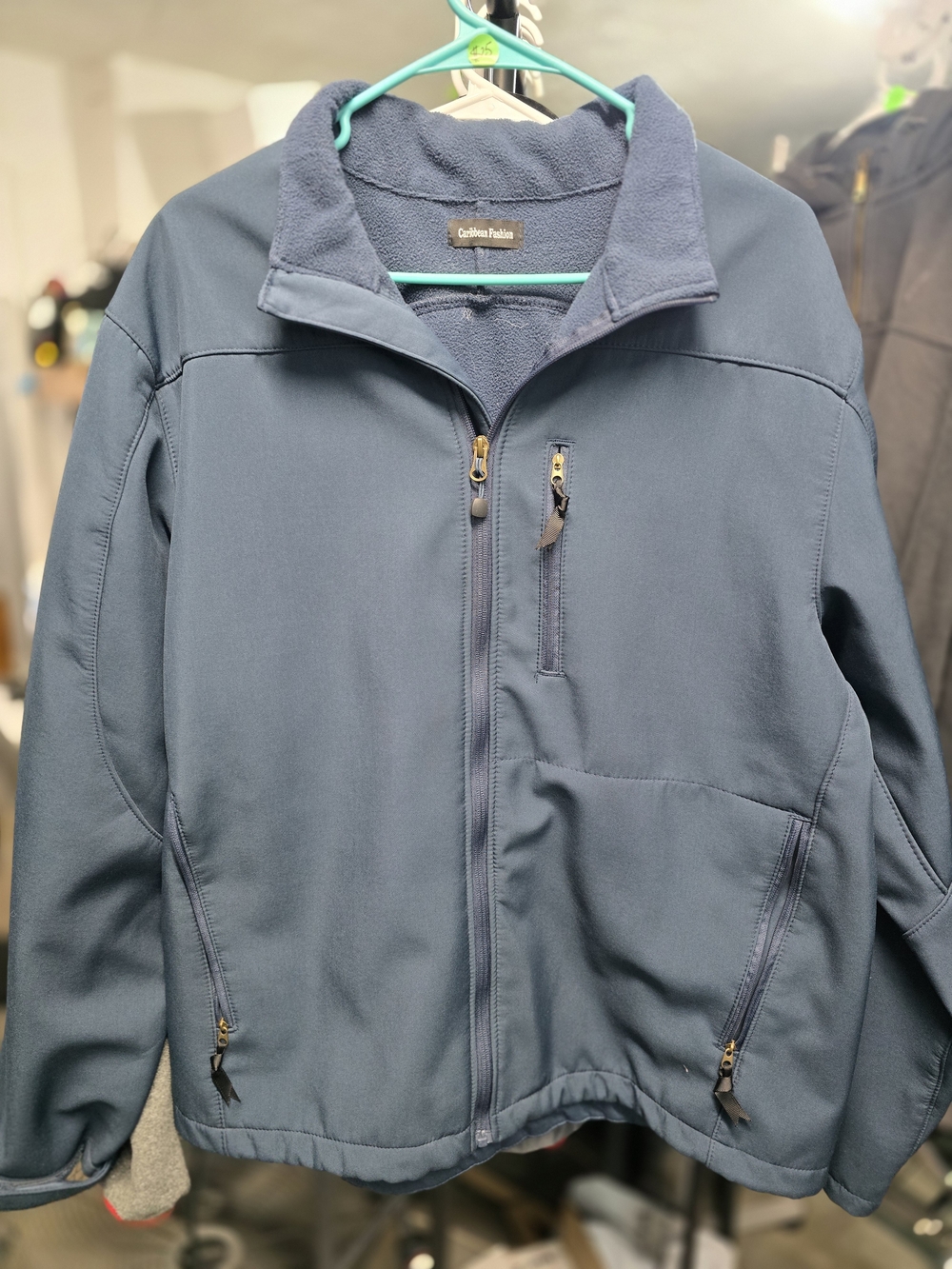 Caribbean Queen Navy Blue Lightweight Fleece-Lined Jacket